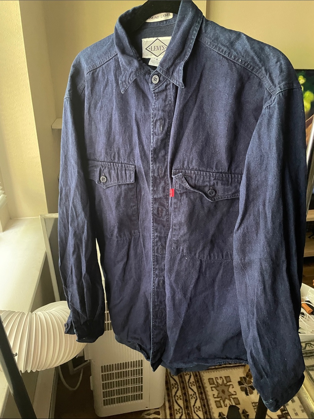 Vintage Levi's Dark Navy Denim Button-Up Shirt